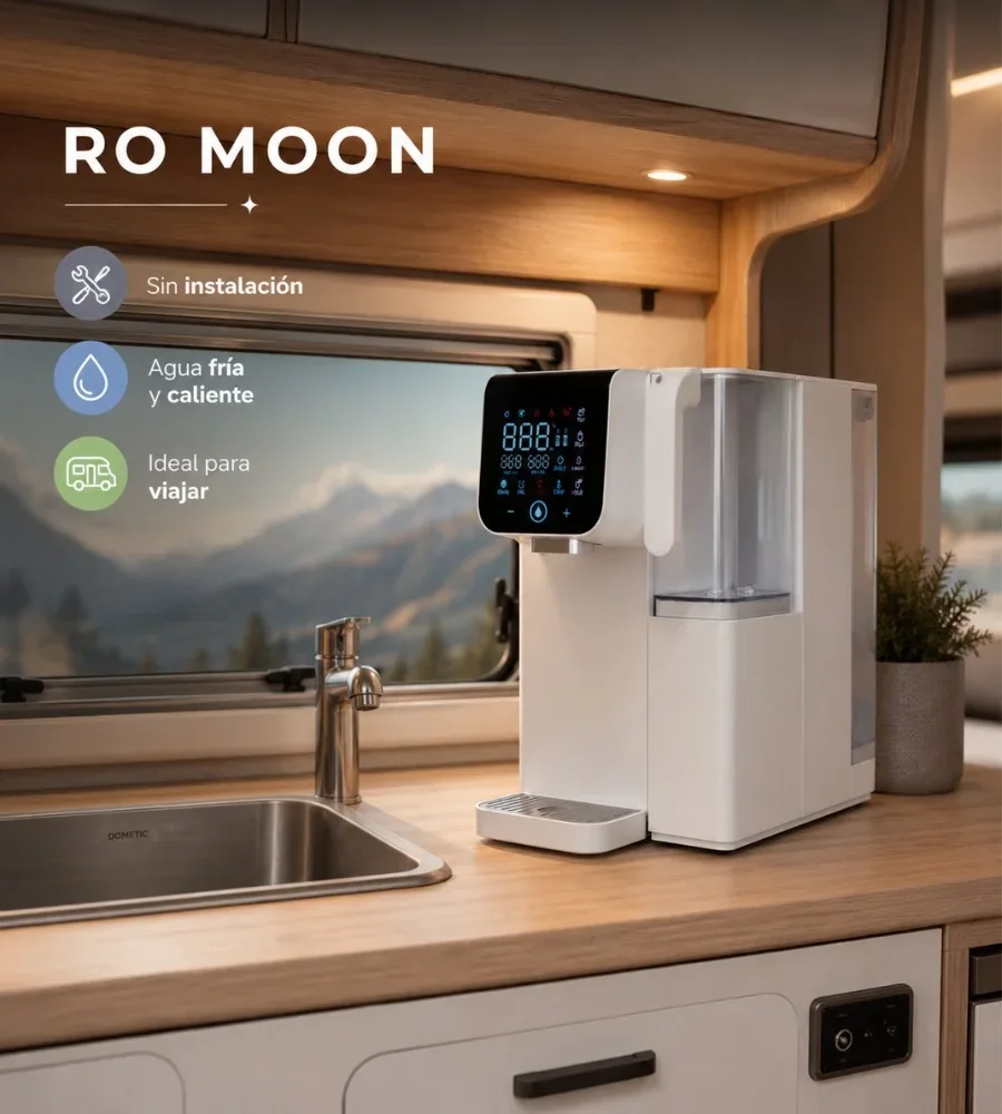 RO Moon en la cocina de una autocaravana
